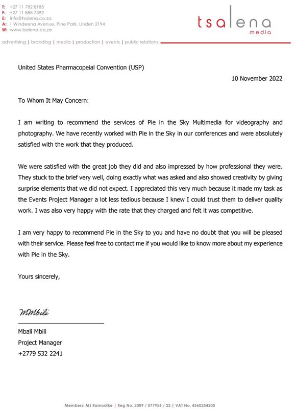Reference letter from General Recommendation